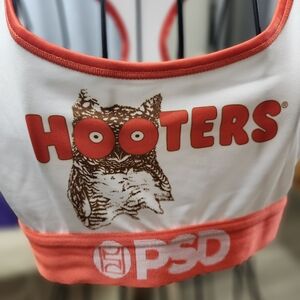 PSD White and Red Owl Graphic Sports Bra